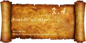 Komlósi Alex névjegykártya