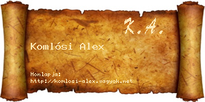 Komlósi Alex névjegykártya