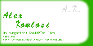alex komlosi business card
